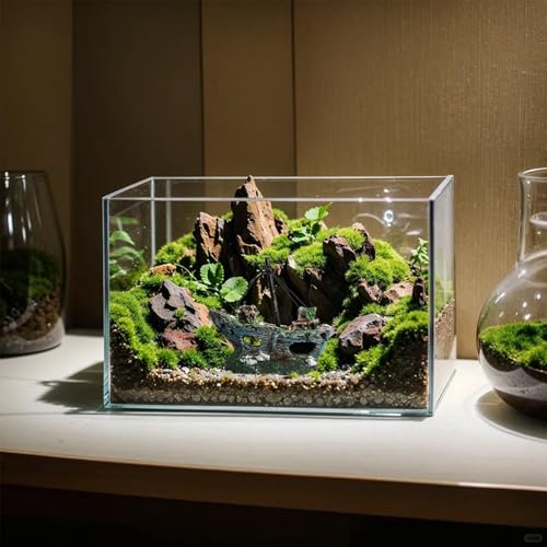 Aquarium Deko Schiff, Harz Aquarium Zubehör, Fische Deko, Garnelen Zubehör, Landschaft für Unterwasser Dekoration, Aqua Ornaments für Fische Garnelen Verstecken – Bild 4