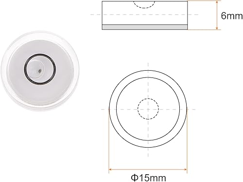 Miniatura 2 de HARFINGTON 5 unidades de nivel redondo de burbuja de 0.591 x 0.236 in, mini circular Bullseye niveles de espíritu para nivelación de cámara,