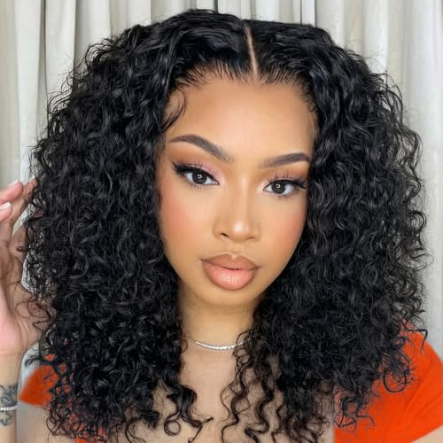 SOEZ 14 Inch Human Hair Deep Wave Bob