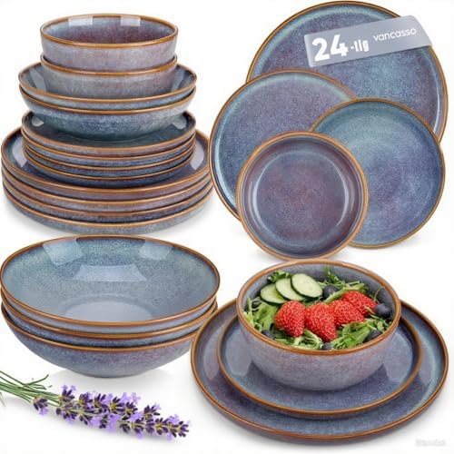 vancasso PLAYA Assiettes Service de Table 6 Personnes, Service va...