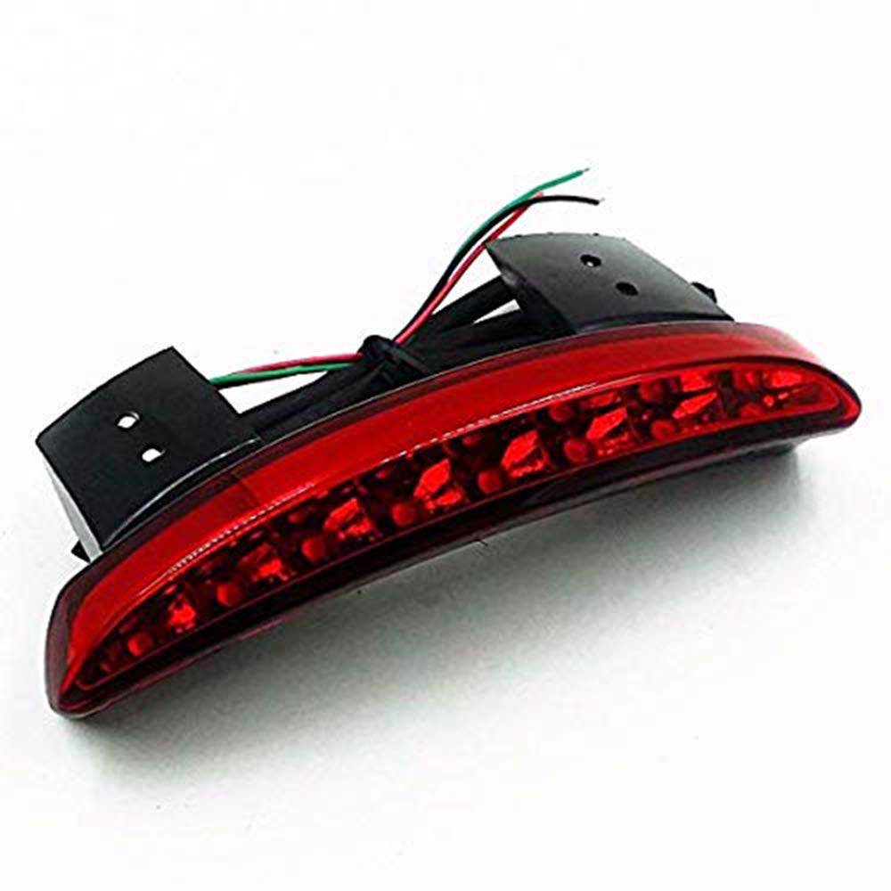 Feu Arrière LED Pour Harley Sportster 883/1200 (2004-2014) - Montage Central Sur Garde-boue, Rouge, 12V, 8 LED - Non Pour Plaques Centrales - 8