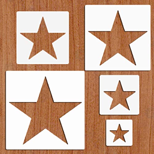 5pcs Reusable Painting Stencils,Plastic Art Craft Templates on Wood Wall Fabric Paper Home Décor DIY 4