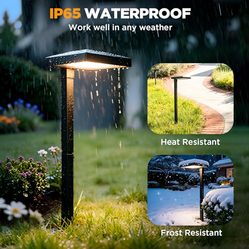 Image of LUTEC 6 Pack Low Voltage Pathway Lights, Aluminum 12V Landscape Lighting with Connectors,IP65 Waterproof Anti-Glare Wired LED Pathway Lights, 5W 500LM Warm White 3000K for Pathway, Yard, Garden