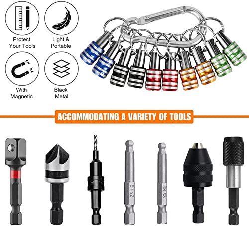 Linkstyle 10Pcs 1/4 Inch Hex Shank Screwdriver Bits Holder Extension Bar Keychain Screw Adapter Drill Fast Change Portable Hand-Held Bit Holder For Electric Screwdrivers And Drill Bit (5 Colors) #TOP1