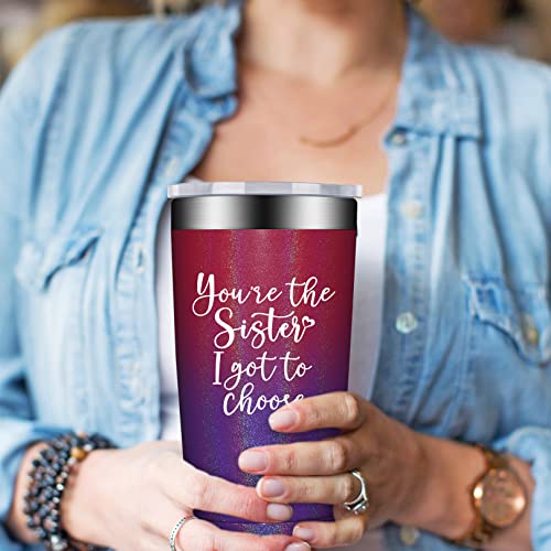 Birgilt You're The Sister I Got To Choose - Friendship Gifts For Best Friends Women - Best Friend Birthday Christmas Gifts For Sister From Sister - 20Oz Friend Tumblers For Women #TOP4