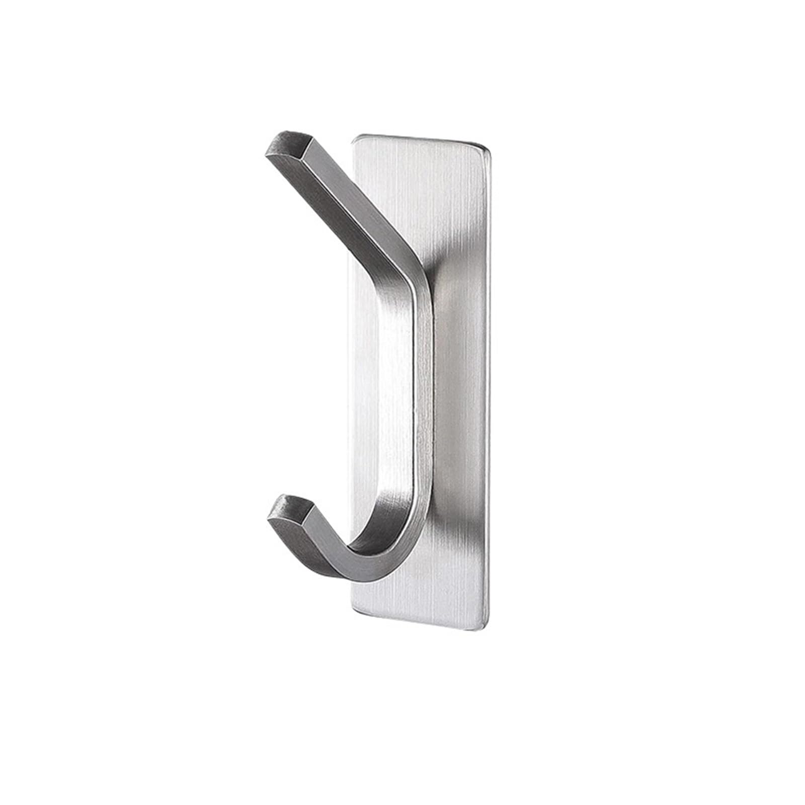 Linypa66 Silver Coat Rack Wall Mount 3Pcs Adhesive Towel Hook 304 Stainless Steel Bathroom Hooks Robe Coat Hanger For Shower Kitchen Living Room Wall(Silver)