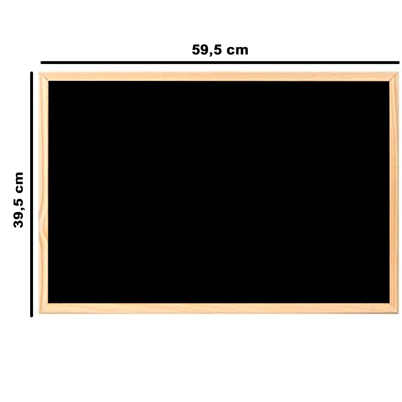 Pizarra Negra 40 x 60 cm con Marco de Madera, Incluye Tiza y Borrador, Lista para Colgar