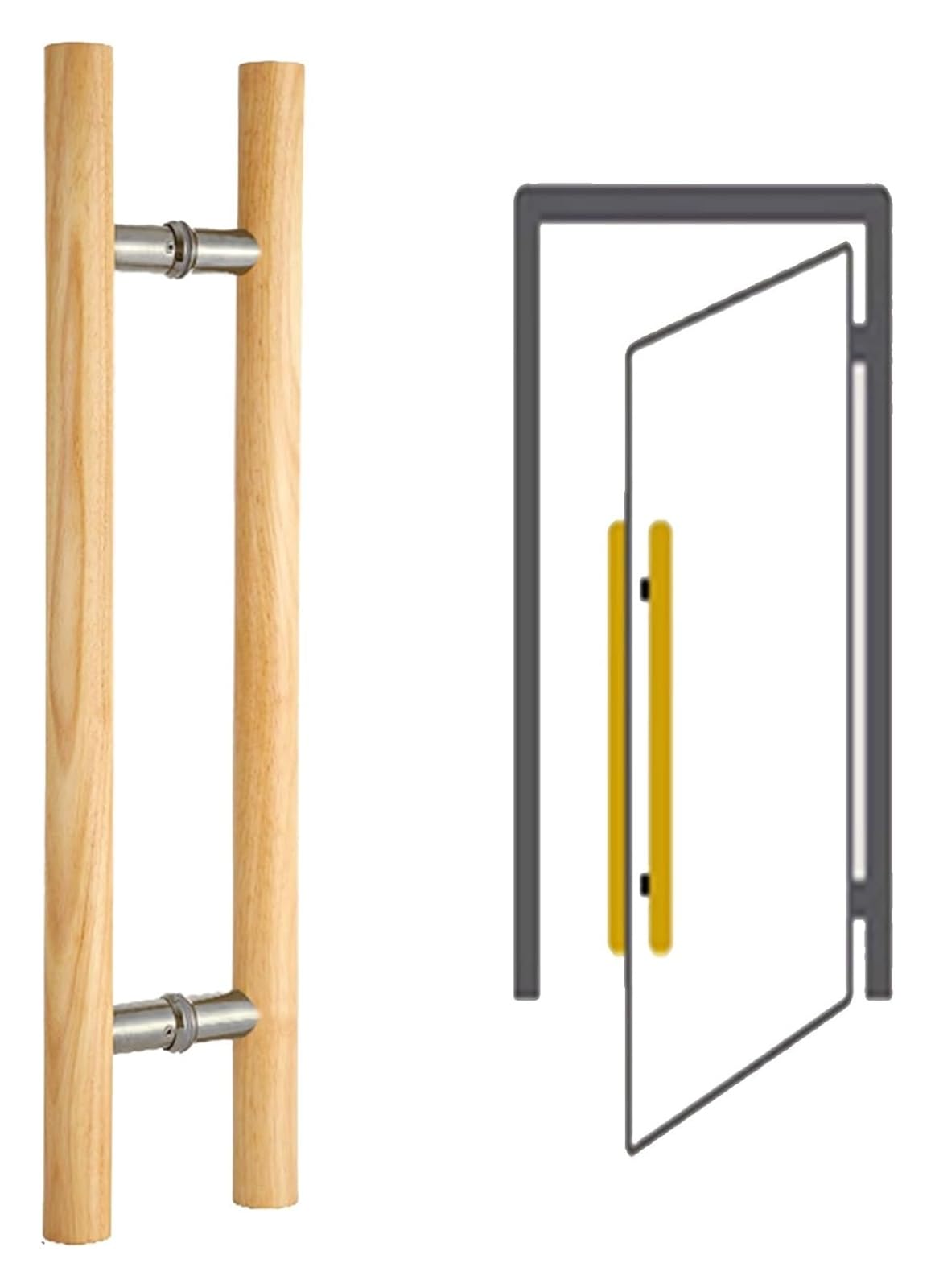 Barre de poussée de porte intérieure et extérieure bois de qualité