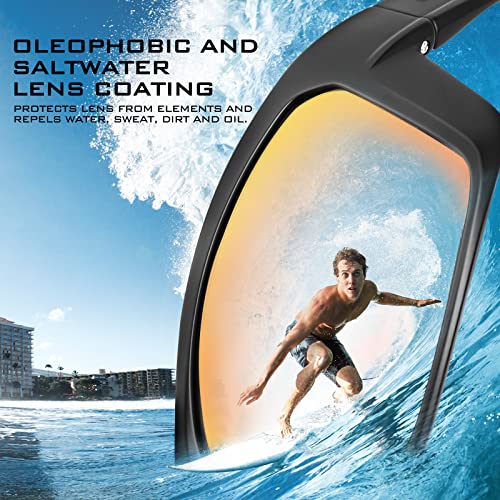 Kastking Huzzah Polarized Sport Sunglasses For Men And Women, Matte Smoke Crystal Frame, Brown - Scarlet Mirror #TOP1