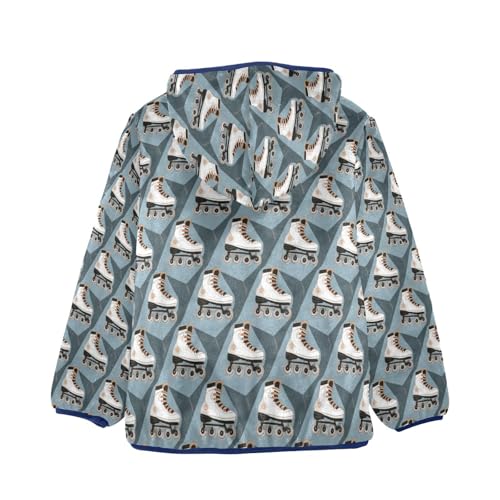 Roller Skates Pattern Print Design(1) Toddler Fleece Jacket Girl Boys Hooded Fleece Jacket Coat Warm2