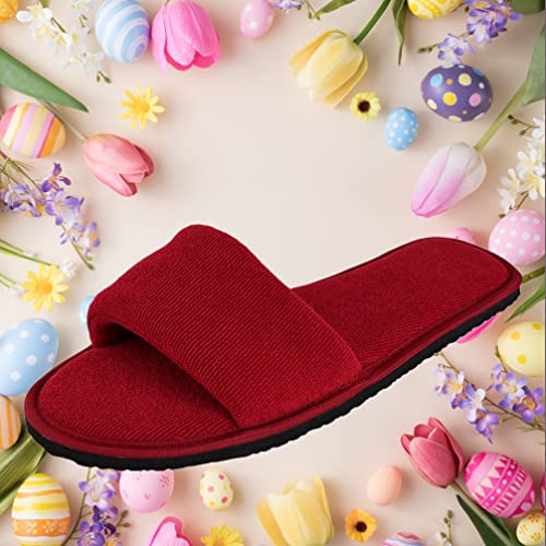 Image of Women's Home Slippers Indoor House Bedroom Room Carpet Open Toe Cloth Slippers Women Girls