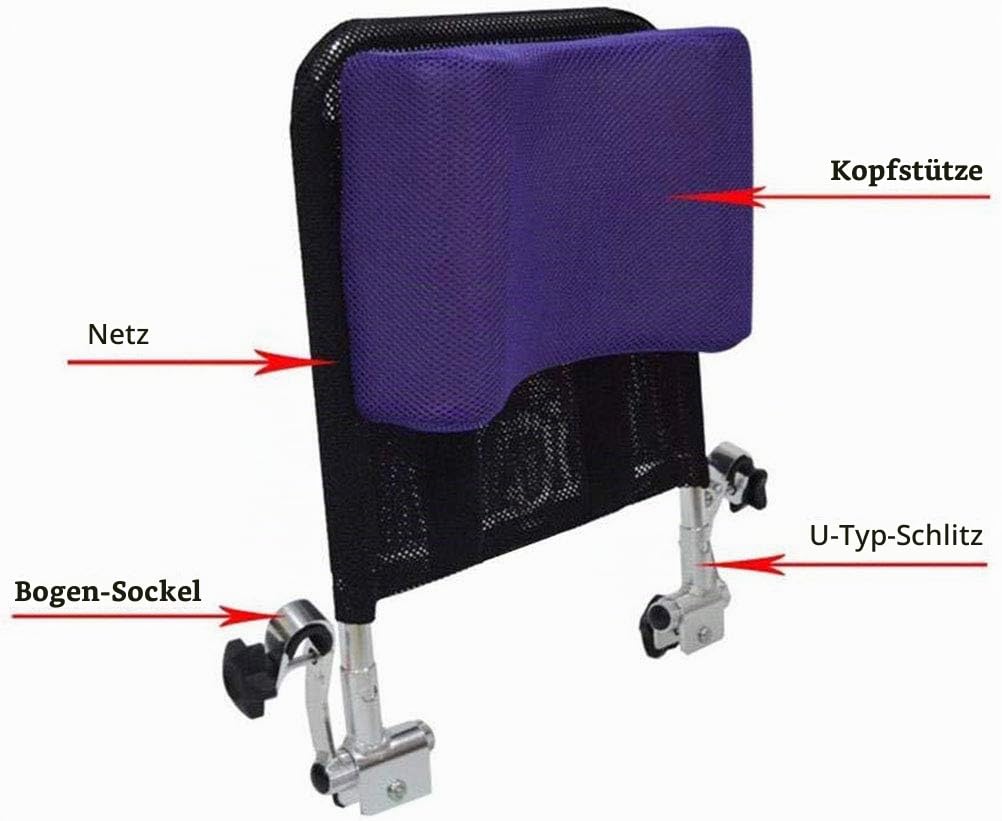 Einstellbare Rollstuhl Kopfstütze Rückenlehne Neck Unterstützung, Komfortable Sitz Zurück Kissen U Typ Kissen, tragbare Neck Rest Kissen Back Extension Kissen für Reise Rollstuhl Zubehör (Schwarz)
