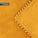PAVILIA Fleece Throw Blanket for Couch with Pom Pom Fringe, Mustard Yellow, Soft Cozy Fuzzy Flannel Blanket for Sofa Bed, Lightweight Plush All Season Throw, 50x60 Inches