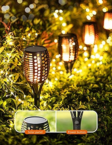 Solar Fackel Lampe Außen – 99 LEDs, Flammeneffekt, Wasserdicht, Mit Lichtsensor & Akku, Für Garten, Hof &