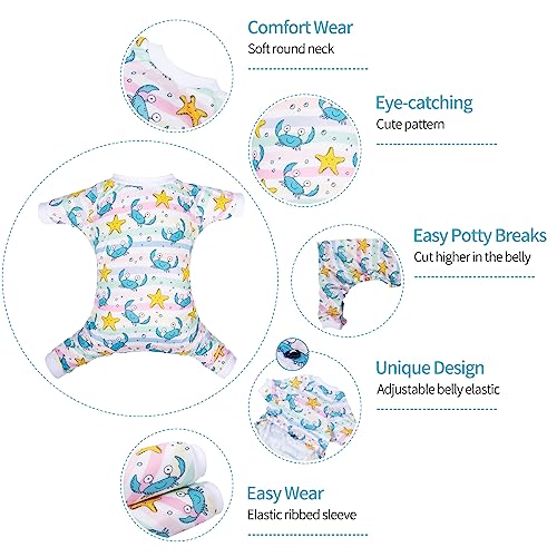 Image of CuteBone Small Dog Pajamas Shirt Stretchy Summer Puppy Pjs Soft Cat Onesies Pet Clothes for Daily Wear DA22L