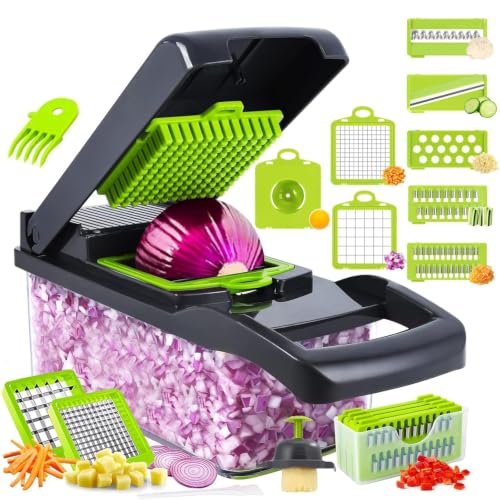 KRIKSHIV STYLE 16-in-1 Vegetable Chopper Green - Image 2