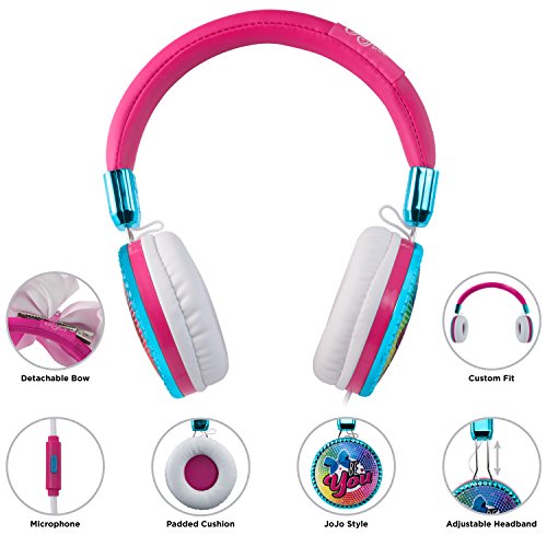 Jojo Siwa Bow Fashion Headphones With Built-In Microphone For Video Call Or Zoom Meeting, Wired Headphones & Travel Pouch Designed For Fans Of Jojo Siwa Gifts #TOP4