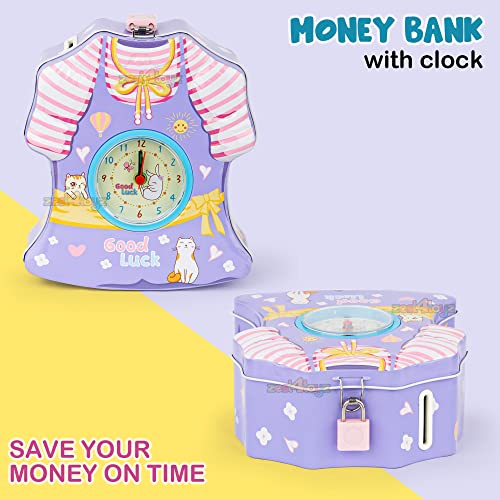 Image of Zest 4 Toyz Money Bank for Kids 2 in 1 Metal Piggy Bank with Lock N Key Table Alarm Clock for Kids Money Saving Box Gullak Money Box Coin Bank Cash Box Birthday Gift Toy Age 3+