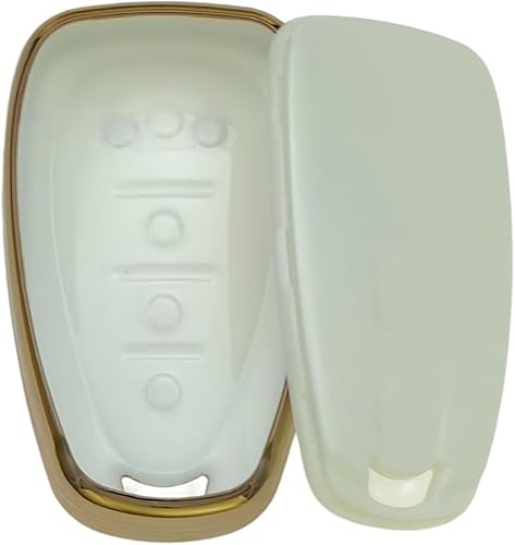 Miniatura 4 de Funda para llavero de TPU compatible con Chevrolet Blazer Bolt EV Camaro Cruze Equinox Malibu Sonic Spark Traverse Trax Volt (negroblanco)