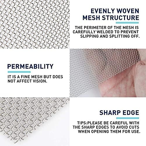 Produktbild von Edelstahl-Drahtgeflecht 30x30 Cm, 300 Mesh – Filtertuch Für Siebe, Filtration & DIY-Projekte, Robust & Korrosionsbeständig