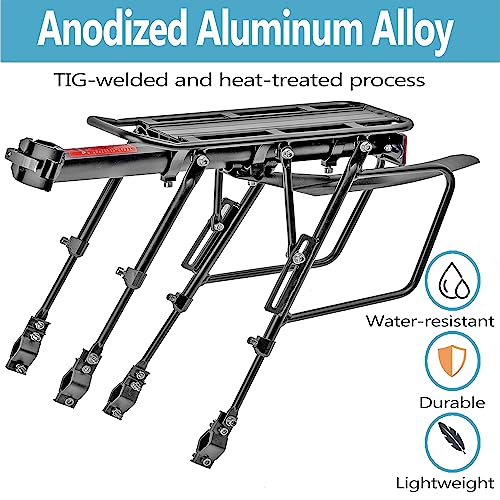 Yontuo Rear Bike Rack,310 Lb Capacity Solid Bearings Bike Cargo Rack W/Fender & Large Size Reflective,Quick Release Mountain Road Bicycle Rear Racks,Universal Bike Luggage Touring Carrier Rack,Bcr06 thumb #1