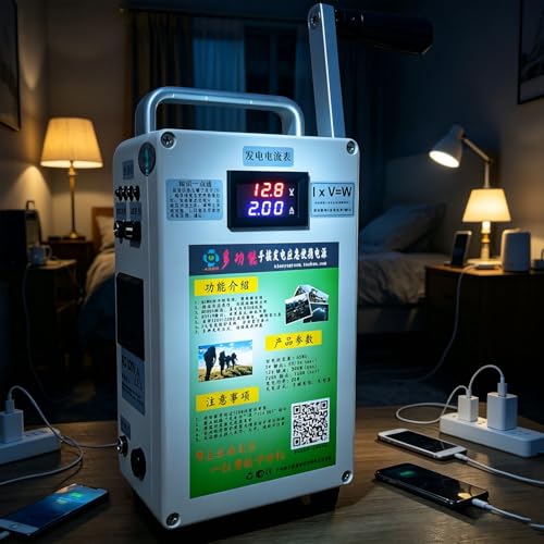 Generador de Emergencia Portátil, Generador Manual de Manivela 150W, con DC12V USB5V, para Supervivencia al Aire Libre