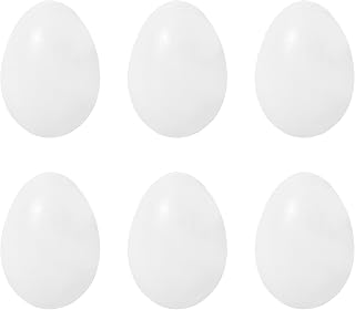Wooden Eggs Fake Wooden Eggs for Crafts, Chicken Coops, Home Decorations, 6-Pack