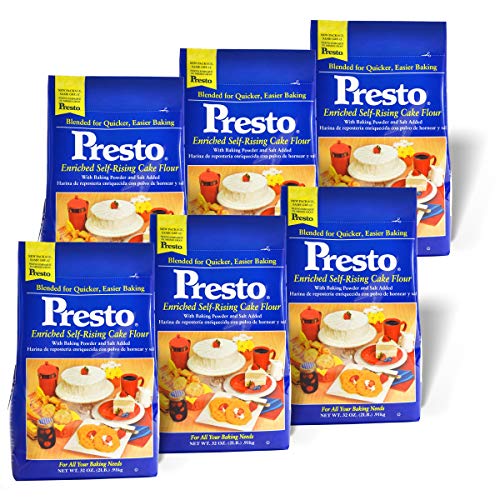 Presto Enriched Self-Rising Cake Flour 2 lb. Bag (Pack of 6)