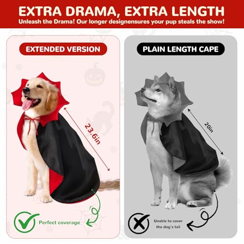 Cape para perros disfraz vampiro Halloween negro miniatura 5