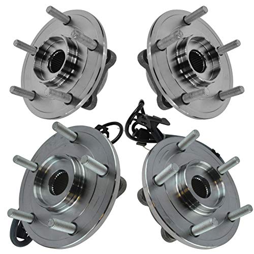 Image of TRQ Front and Rear Wheel Bearing and Hub Assembly Set 4 Piece Compatible with 2009-2020 Dodge Journey