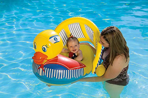 Poolmaster 81547 Learn-To-Swim Swimming Pool Float Baby Rider With Sun Protection, Duck 36 Long X 32 Wide, Deflated #TOP4