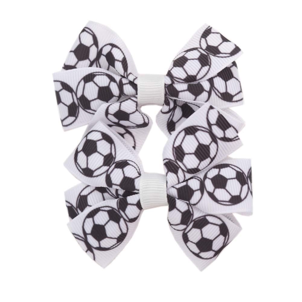 Football Hair Bow Clip Girls Sport Soccer Bow Hair Clip Infant Toddler Football Hair Bow Hair Accessories ZFJ48 (Football)