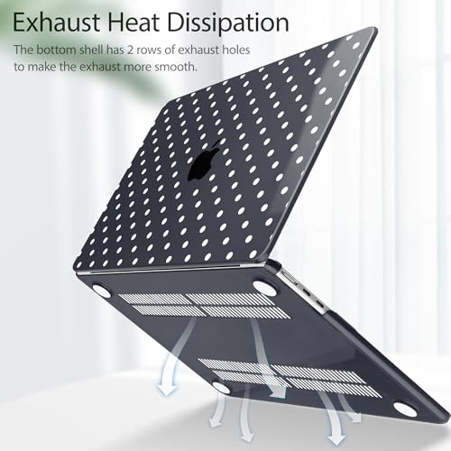Image of Tuiklol for MacBook Air 13 inch Case M5 2026 M4 2025 M3 2024 M2 2022 Release Model A3449 A3240 A3113 A2681,Plastic Hard Shell Cover for MacBook Air 13.6 with Touch ID, Spot-White