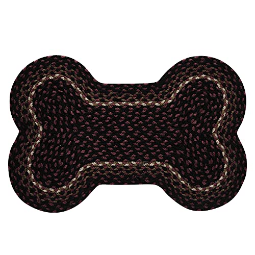 VHC Brands Beckham Indoor/Outdoor Pet Food Mat for Dogs Cats Kitchen Medium Bone Rug 15x23