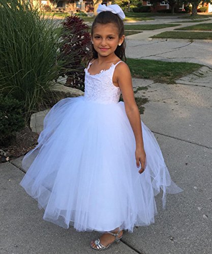 PLwedding Flower Girls Lace Tulle Ball Gowns First Communion Dresses3