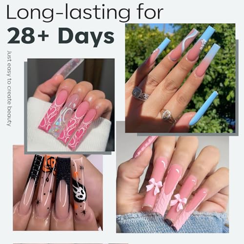 Image of Modelones Long Square Nail Tips Pre-shaped XXl Soft Gel Fake Nails False