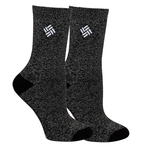 Columbia Women's Lounge Crop Crew Socks 2 Pair, Green/Black, Women's 4-10 Shoe