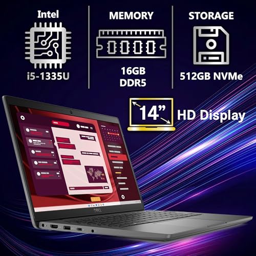 Image of Dell Latitude 3450 3000 14 inch Business Laptop, Intel 10 Core i5-1335U (Beats i7-1270P), 16GB DDR5 RAM, 512GB NVMe, WiFi 6E + BT, HD Webcam, RJ-45, Win 11 Pro -Gray