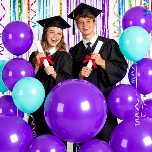 Image of 32Pcs Purple Big Balloons 18 Inch, Round Large Latex Party Balloons for Birthday Wedding Decorations. (purple)