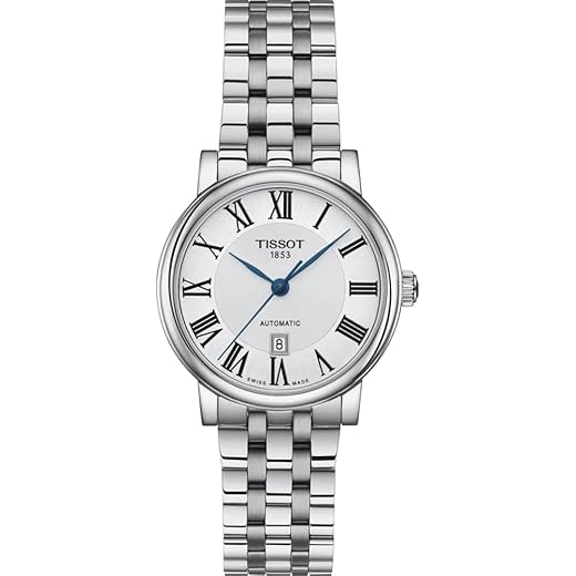 Tissot Womens Carson Premium Automatic Lady 316L Stainless Steel case Automatic Watches, Grey, Stainless Steel, 15 (T1222071103300)