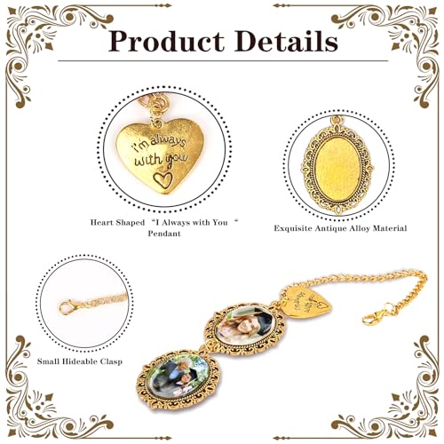 4Pcs Graduation Tassel Photo Charms, Custom 2025 Antique Gold Tassel Photo Charm & Badges, I Always with You Personalized Memorial Picture Charm for Cap Decorations3