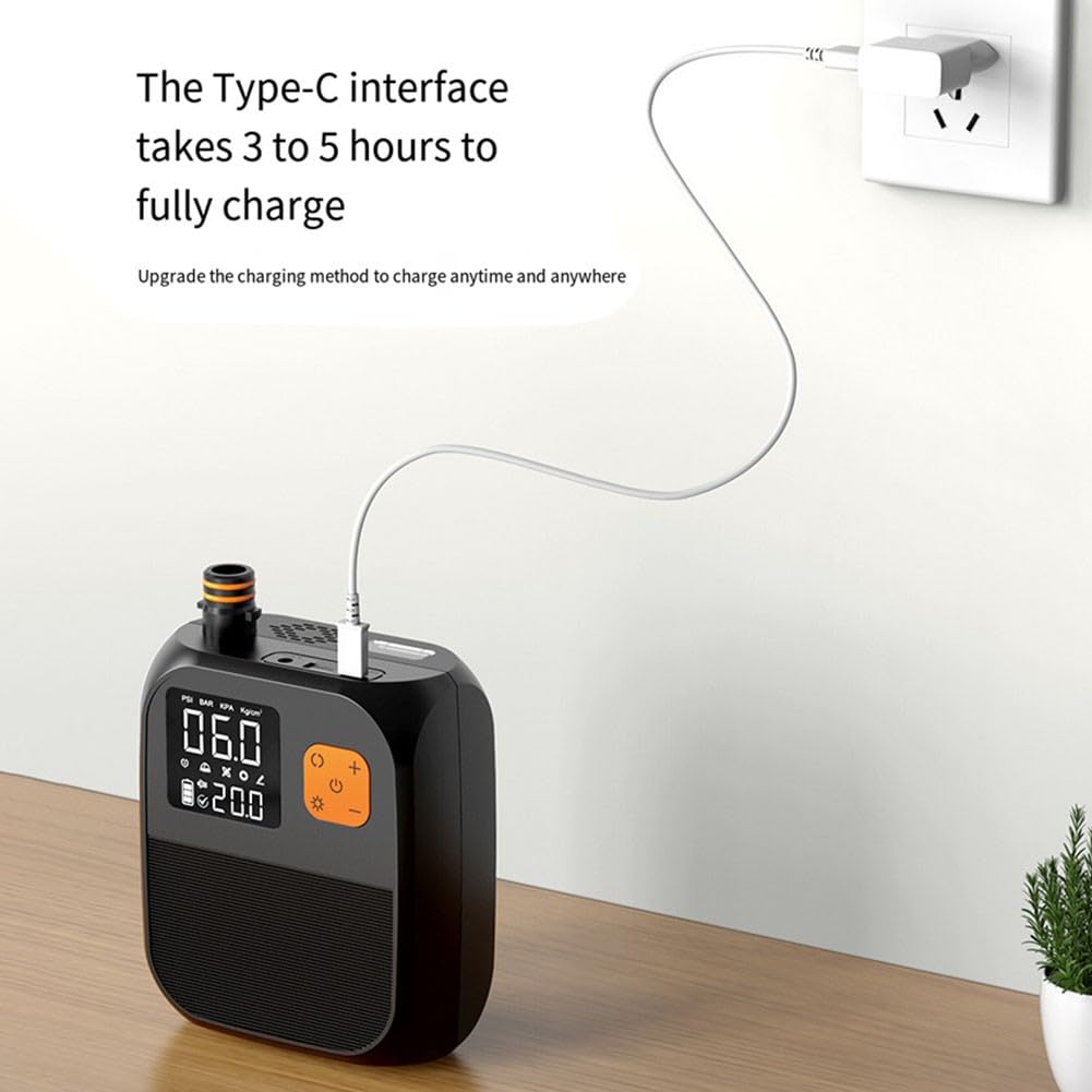 Pompe à air électrique numérique pour kayak, voiture, bateau, gonfleur portable sans fil 25 PSI avec batterie 8000 mAh, pour arrêt automatique des sports de plein air