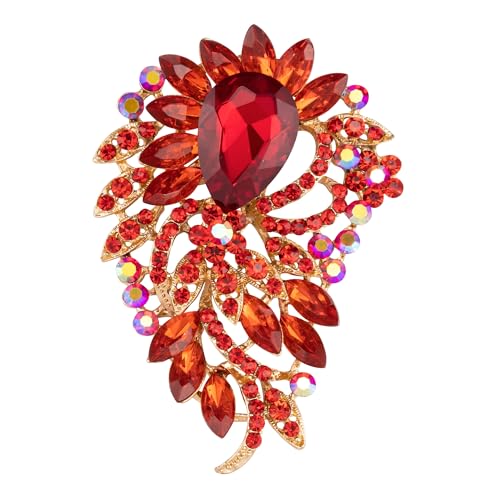 Image of SELOVO Big Large Flower Statement Brooches Pins Scarf Decoration Gold Tone