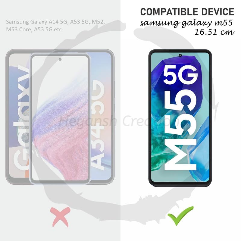 Image of Tempered Glass Screen Protector Compatible For Samsung Galaxy M55 5G Smartphone Full Screen Coverage (Except Edge To Edge) And Free Complete Easy Installation Kit