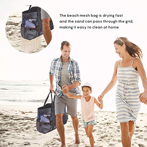 FORMIZON Bolsa Grande de Malla de Playa, Bolsas Compra Reutilizables para Almacenamiento Juguetes, Bolsa Plegable de Compras para Natación, Camping, Compras, Vacaciones Familiares, 70x45x18cm