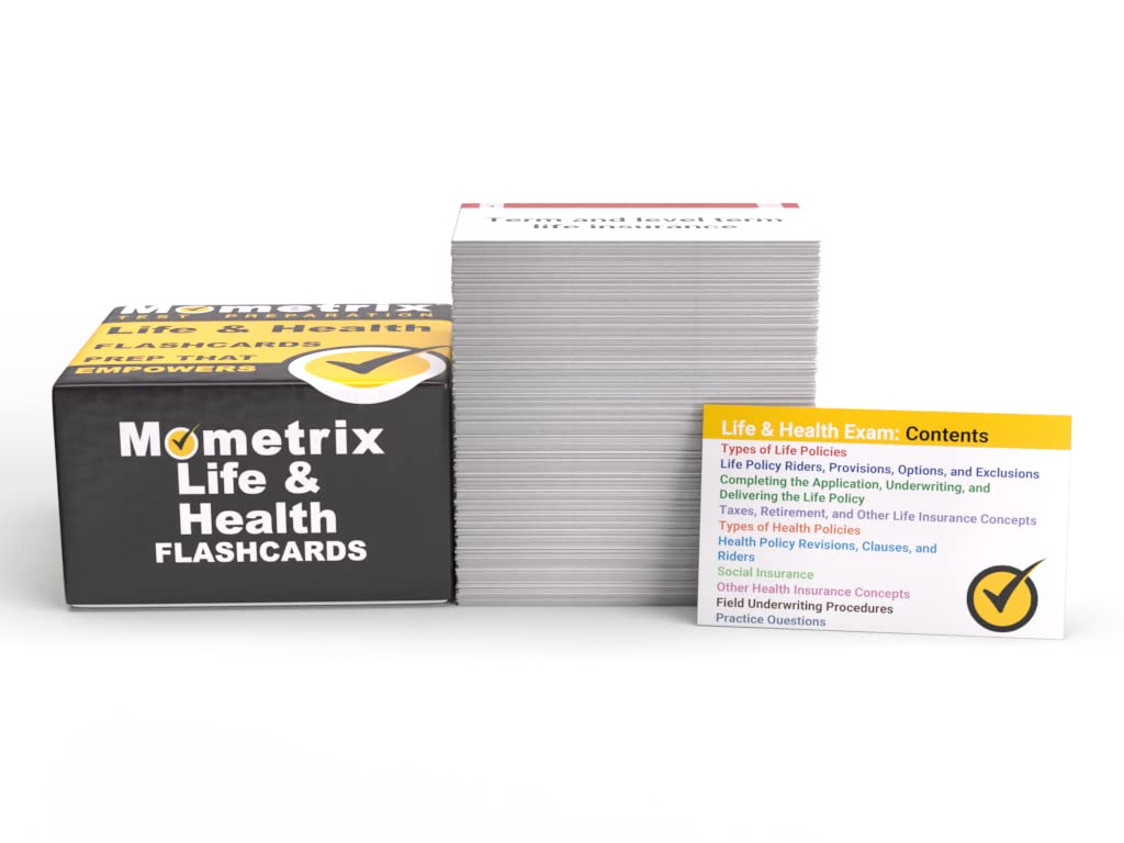 Life and Health Insurance Study Cards: Life Health Insurance License Exam Prep with Practice Test Questions [Full Color]