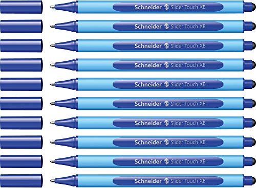 Slider Touch XB Kugelschreiber (mit Touchscreen Stylus Funktion, Strichstärke XB) 10 Stück blau