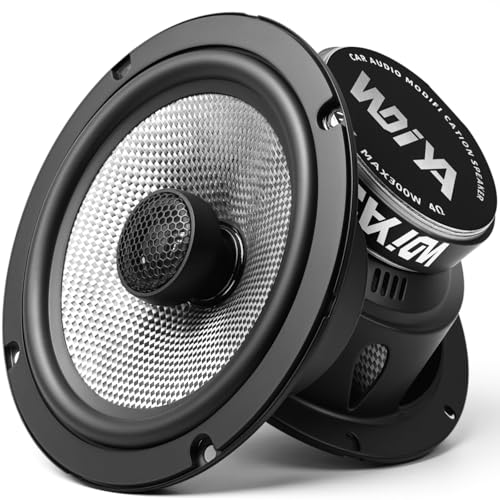 Image of Upgrade 6.5 Inch Car Speakers-Coaxial 2-Way Carbon Fiber Cone, 300W Peak Power, 4 Ohm, High Fidelity Audio, Premium Stereo Sound (2 Speakers)