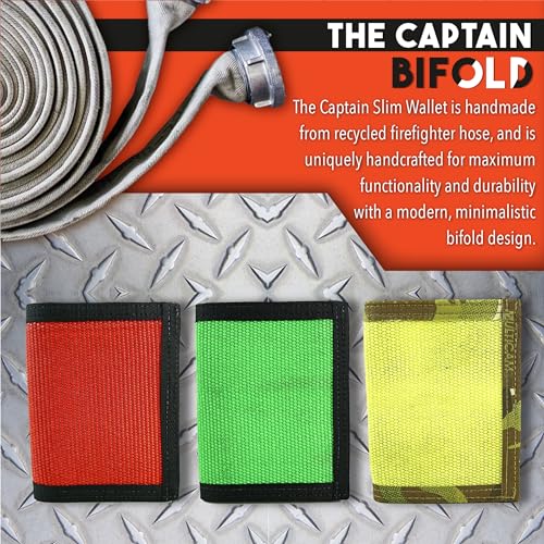 Captain Wallet –Orange Recycled Wallet for Man and Woman - Durable Bifold Wallet & Fire Hose Wallet - Card Holder Wallet (15 Cards) – Thin & Minimalist Wallet - Travel Essentials2