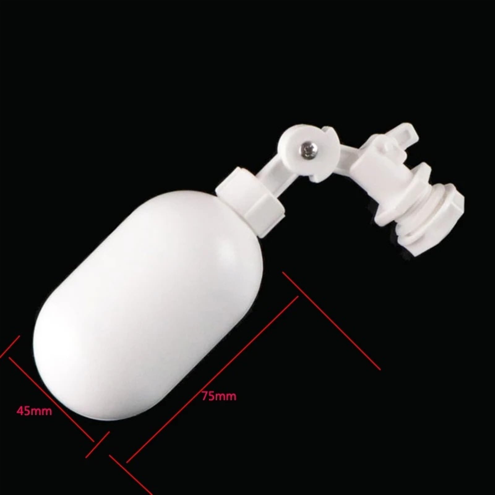 Valvola a galleggiante con ingresso da 1/4 pollici, valvola a sfera galleggiante con riempimento automatico regolabile in plastica bianca, interruttore di controllo dell'acqua for serbatoio della torr